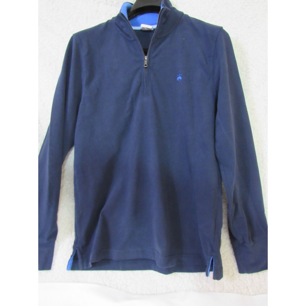 Brooks Brothers 1818 1/4 Zip Blue Cotton Sweater Sz M - Picture 11 of 14
